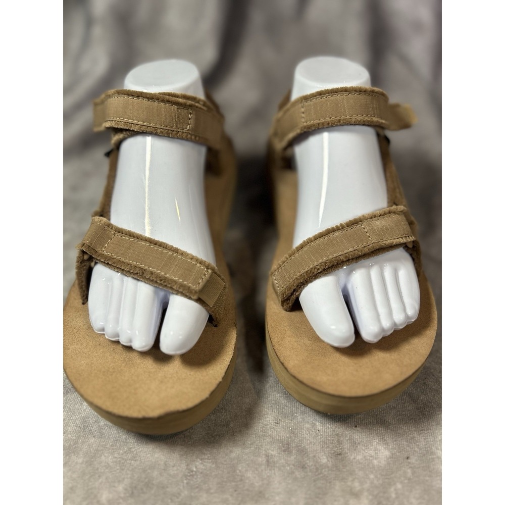 Teva Womens Platform Sandals Tan Hook Loop Adjustable Comfort Size 9